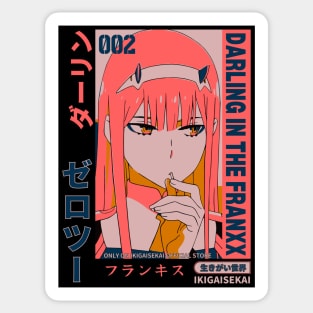 Silent and Serious Gaze - Zero Two Sticker